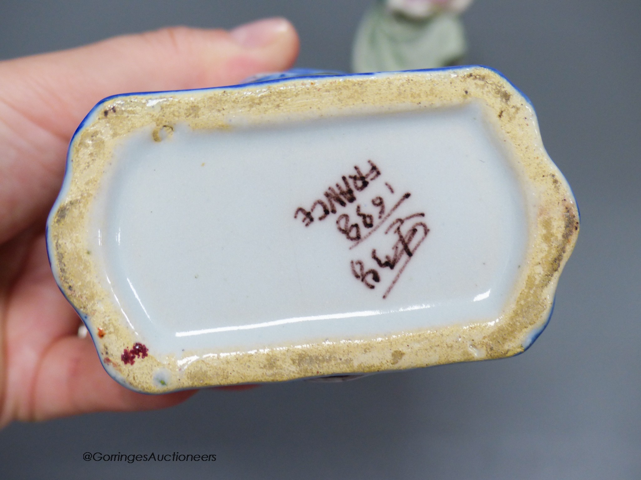 A French Faience tea caddy, casket, and other continental ceramics